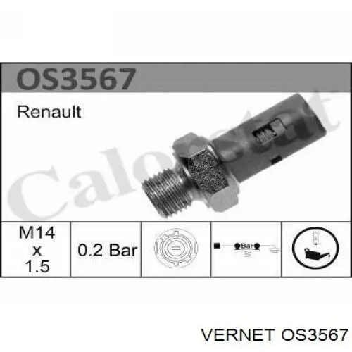 OS3567 Vernet sensor de presión de aceite
