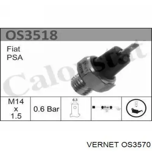 Sensor de aceite Vernet OS3570