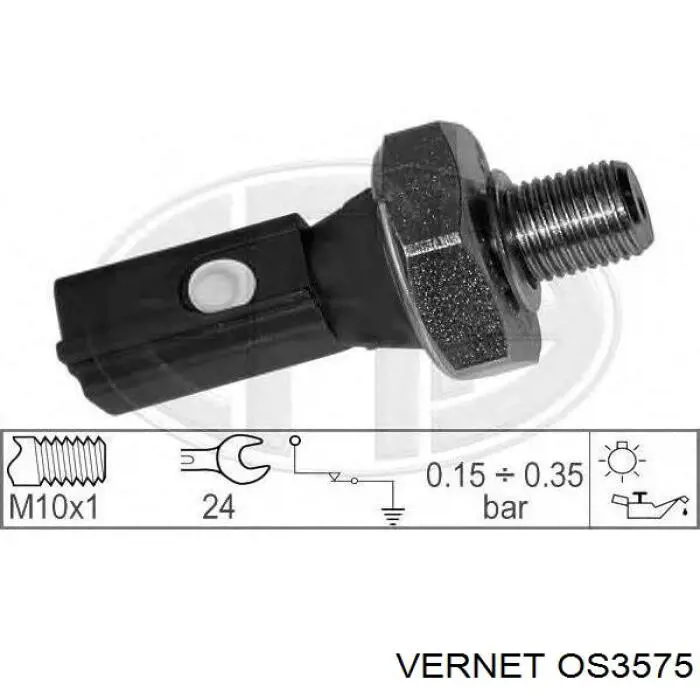 OS3575 Vernet indicador, presión del aceite