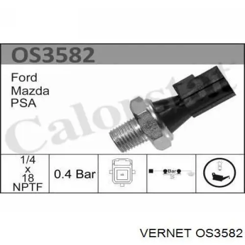 OS3582 Vernet sensor de presión de aceite
