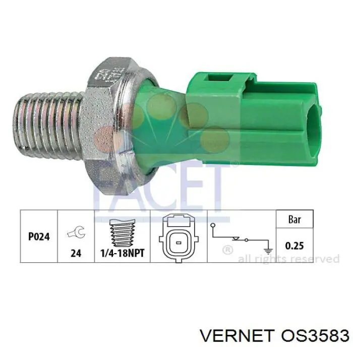Manómetro de presión de aceite Vernet OS3583 precio, desde 6,59 EUR