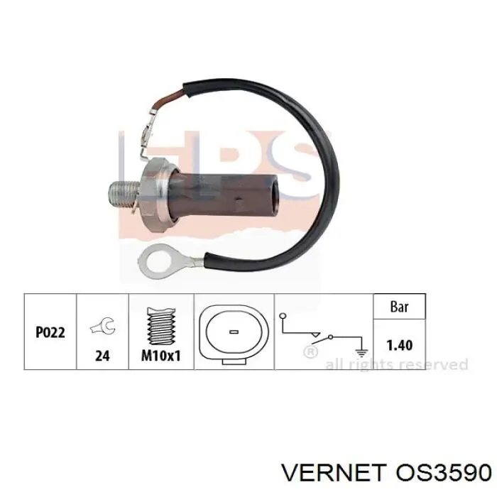 OS3590 Vernet sensor de presión de aceite