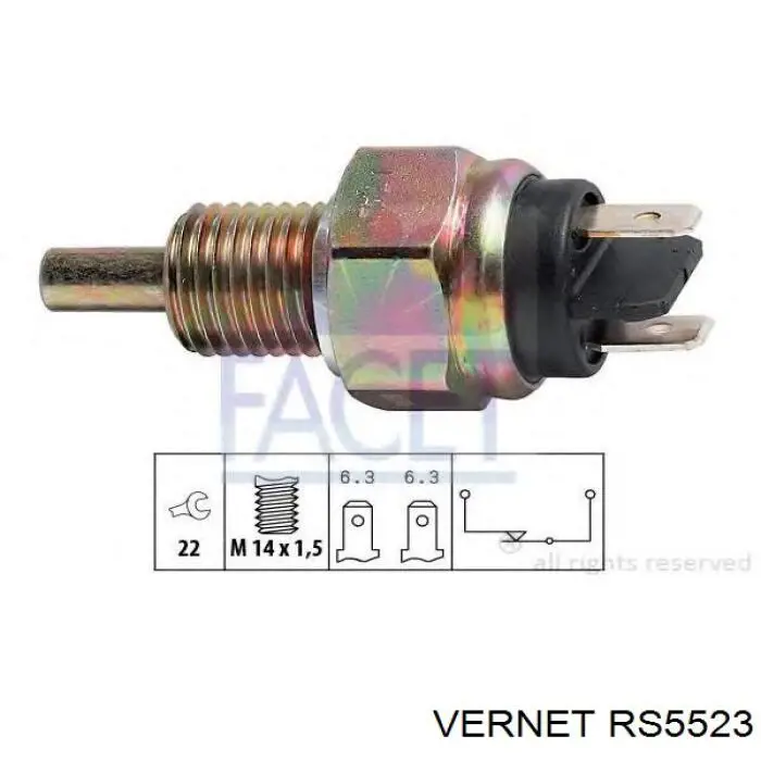 RS5523 Vernet interruptor, piloto de marcha atrás