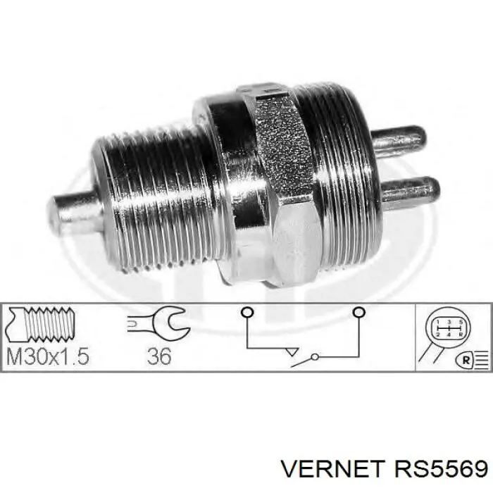 RS5569 Vernet interruptor, piloto de marcha atrás