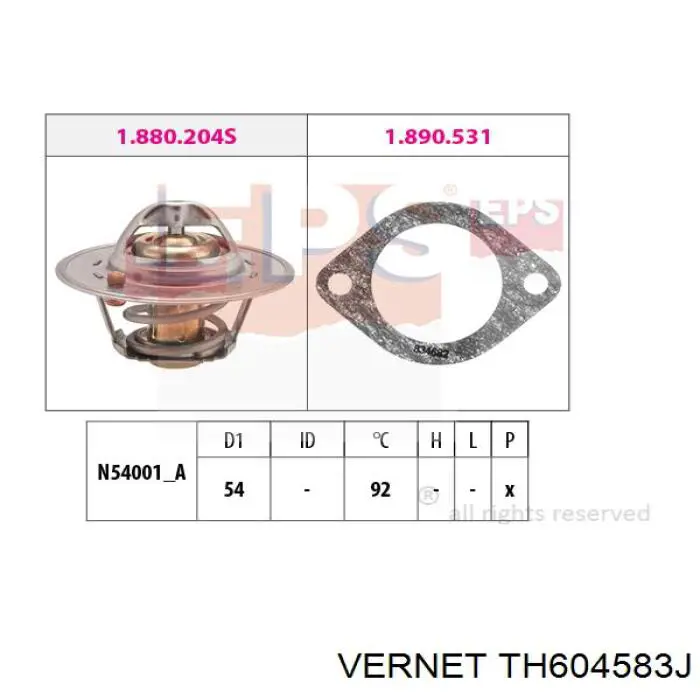 TH604583J Vernet termostato