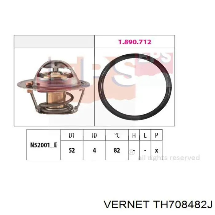 TH7084.82J Vernet termostato, refrigerante