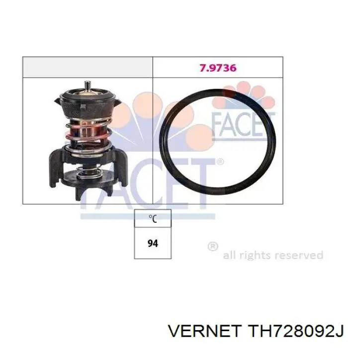 Termostato refrigerante Vernet TH728092J