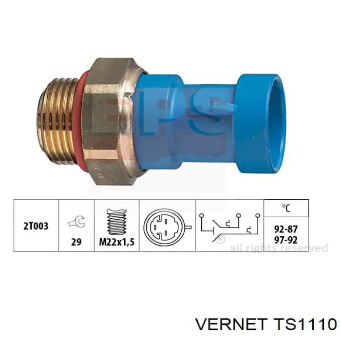 TS1110 Vernet sensor, temperatura del refrigerante (encendido el ventilador del radiador)