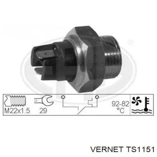 TS1151 Vernet sensor, temperatura del refrigerante (encendido el ventilador del radiador)