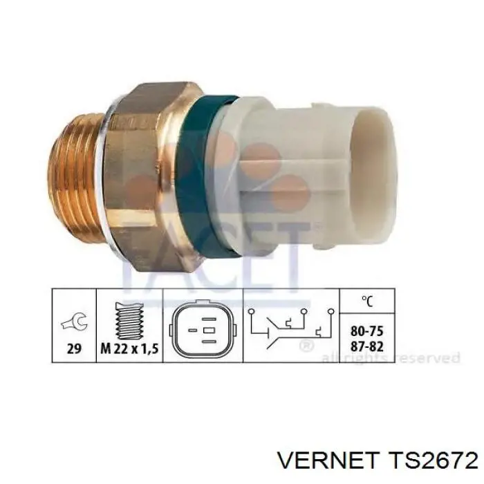 TS2672 Vernet sensor, temperatura del refrigerante (encendido el ventilador del radiador)