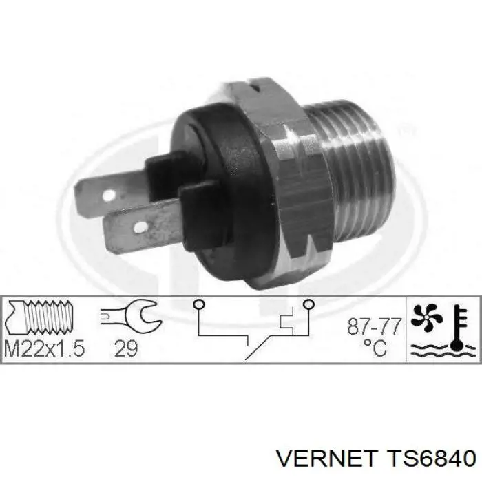 TS6840 Vernet sensor, temperatura del refrigerante (encendido el ventilador del radiador)
