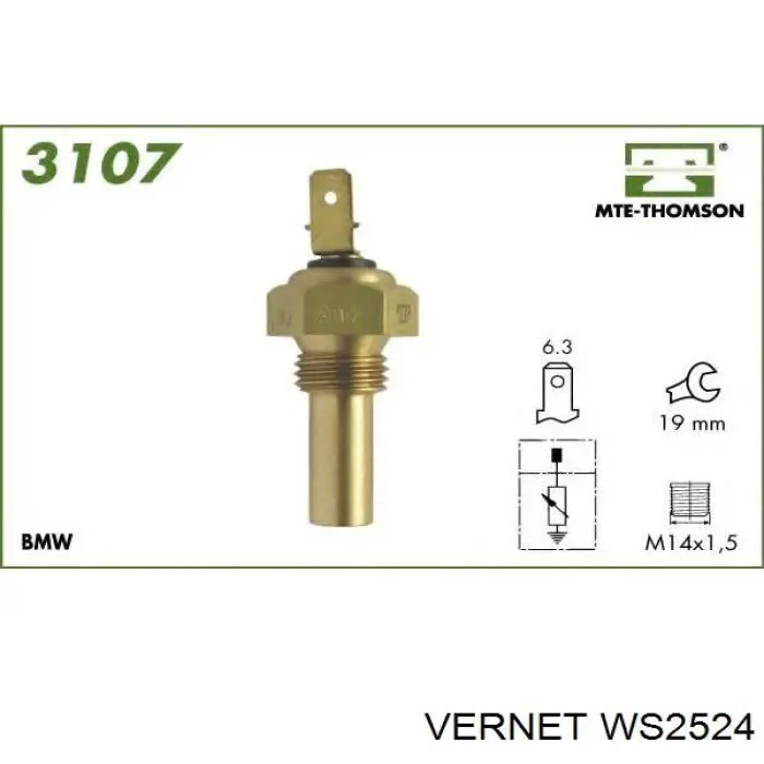 WS2524 Vernet sensor de temperatura del refrigerante