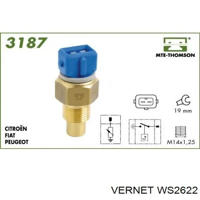 Sensor de temperatura del refrigerante Vernet WS2622 precio, desde 12,47 EUR