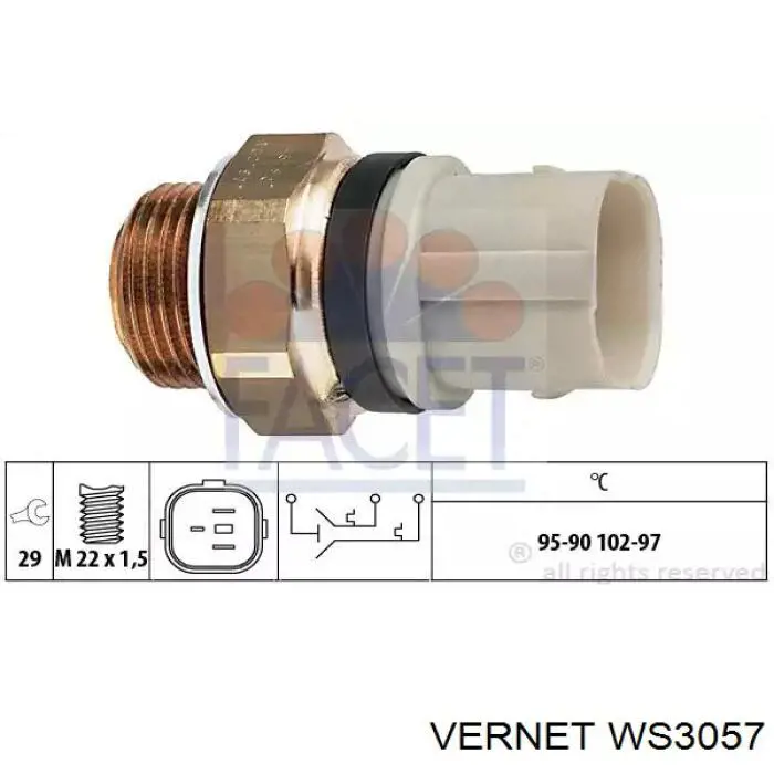 WS3057 Vernet sensor de temperatura del refrigerante