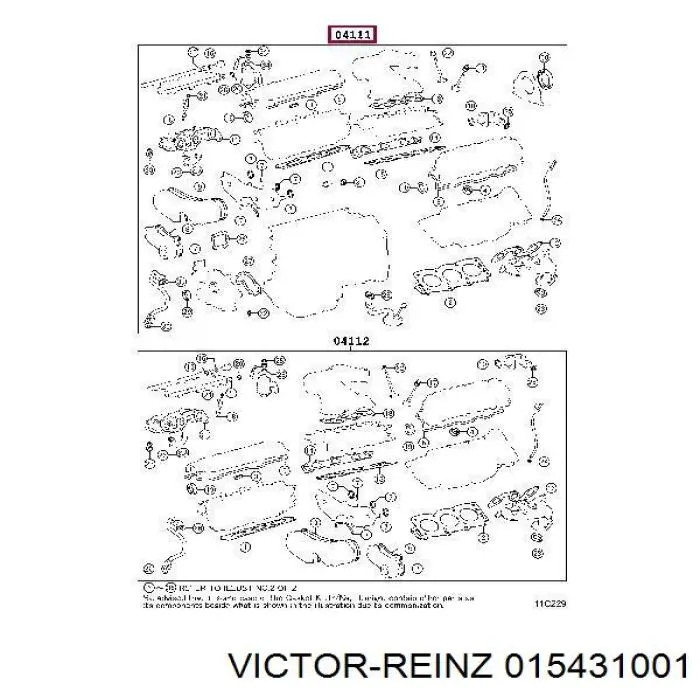 Kit completo de juntas del motor Toyota Camry (V30)