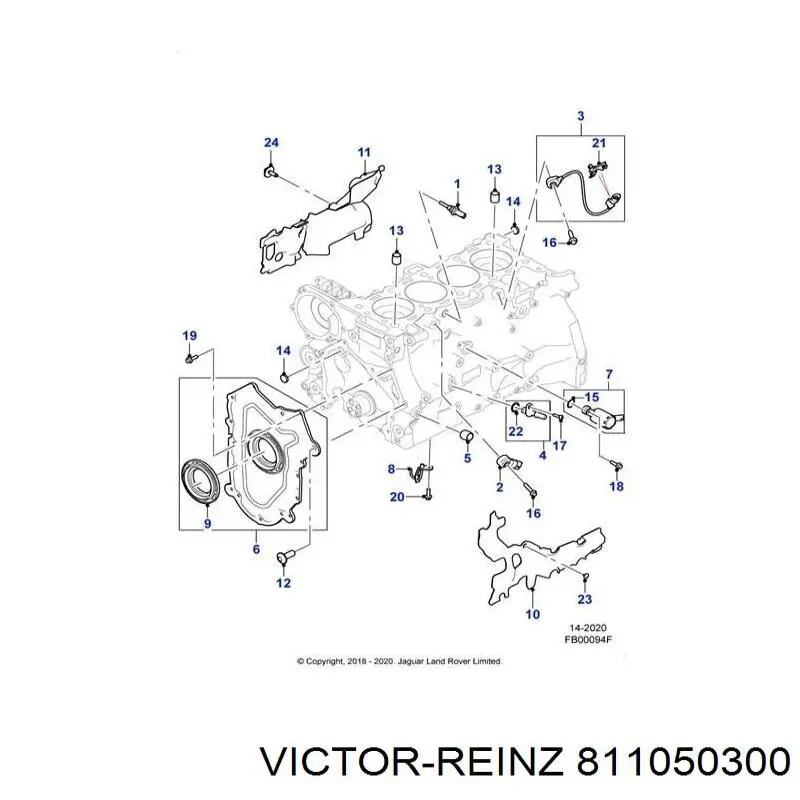 811050300 Victor Reinz anillo retén, cigüeñal frontal