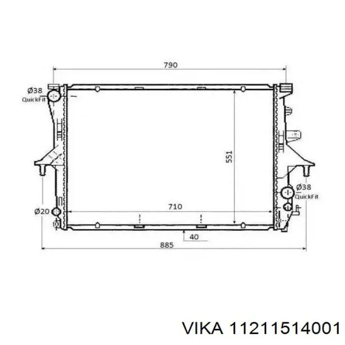 11211514001 Vika radiador refrigeración del motor