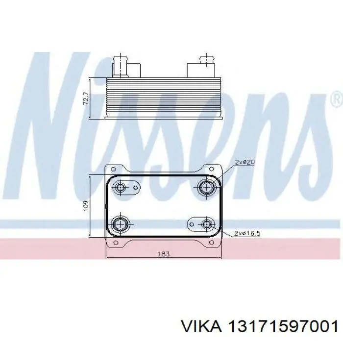 58013725 VAN Wezel radiador enfriador de la transmision/caja de cambios