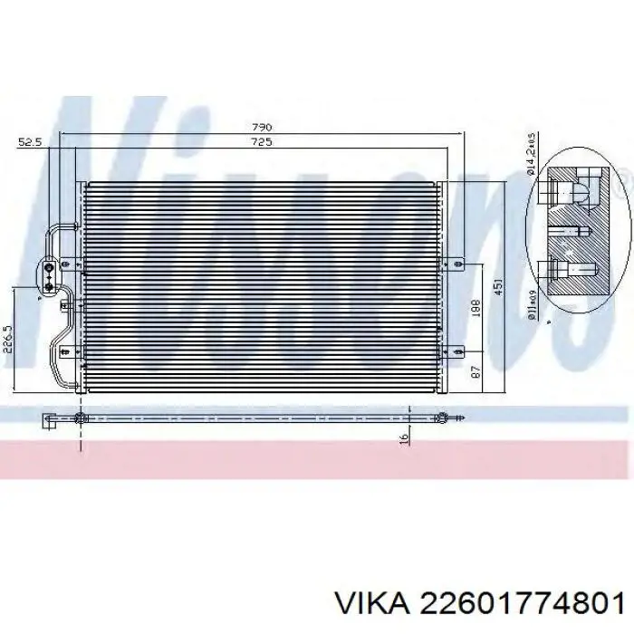 Condensador aire acondicionado 8K0260401L VAG