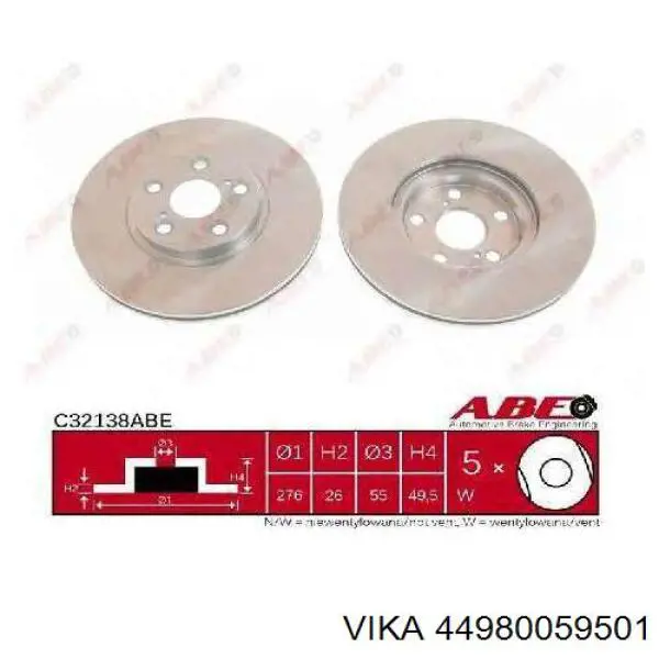 Comprar 44980059501 Vika Kit de brazo de suspensión delantera