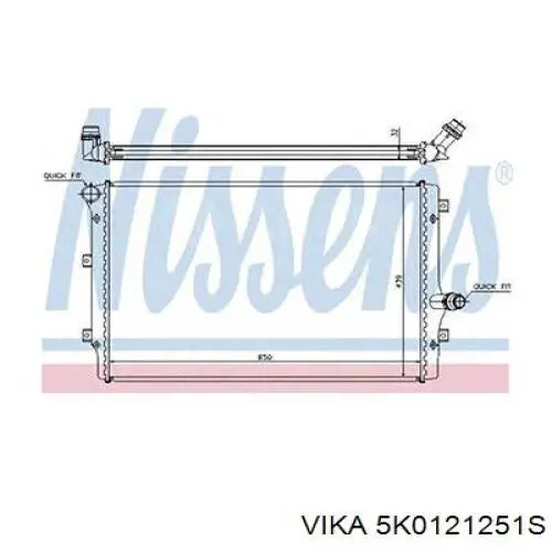 5K0121251S Vika radiador, refrigeración del motor adicional