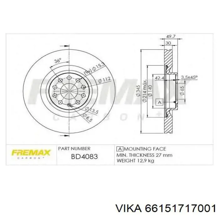 Frenos delanteros Vika 66151717001 precio, desde 80,29 EUR