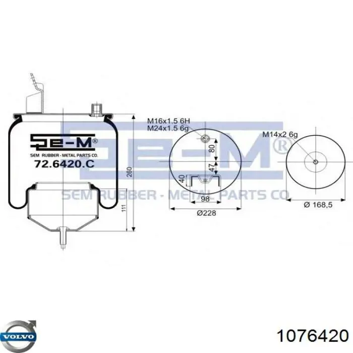 Comprar 1076420 Volvo Bolsa neumática del eje