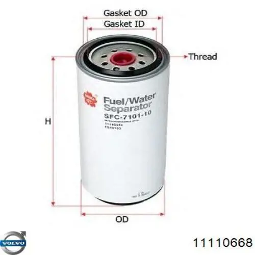11110668 Volvo Filtro de gasolina