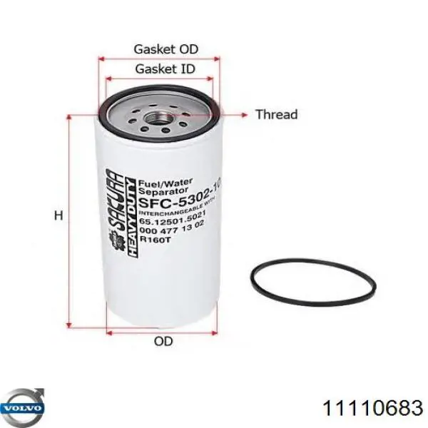 Comprar 11110683 Volvo Filtro diesel