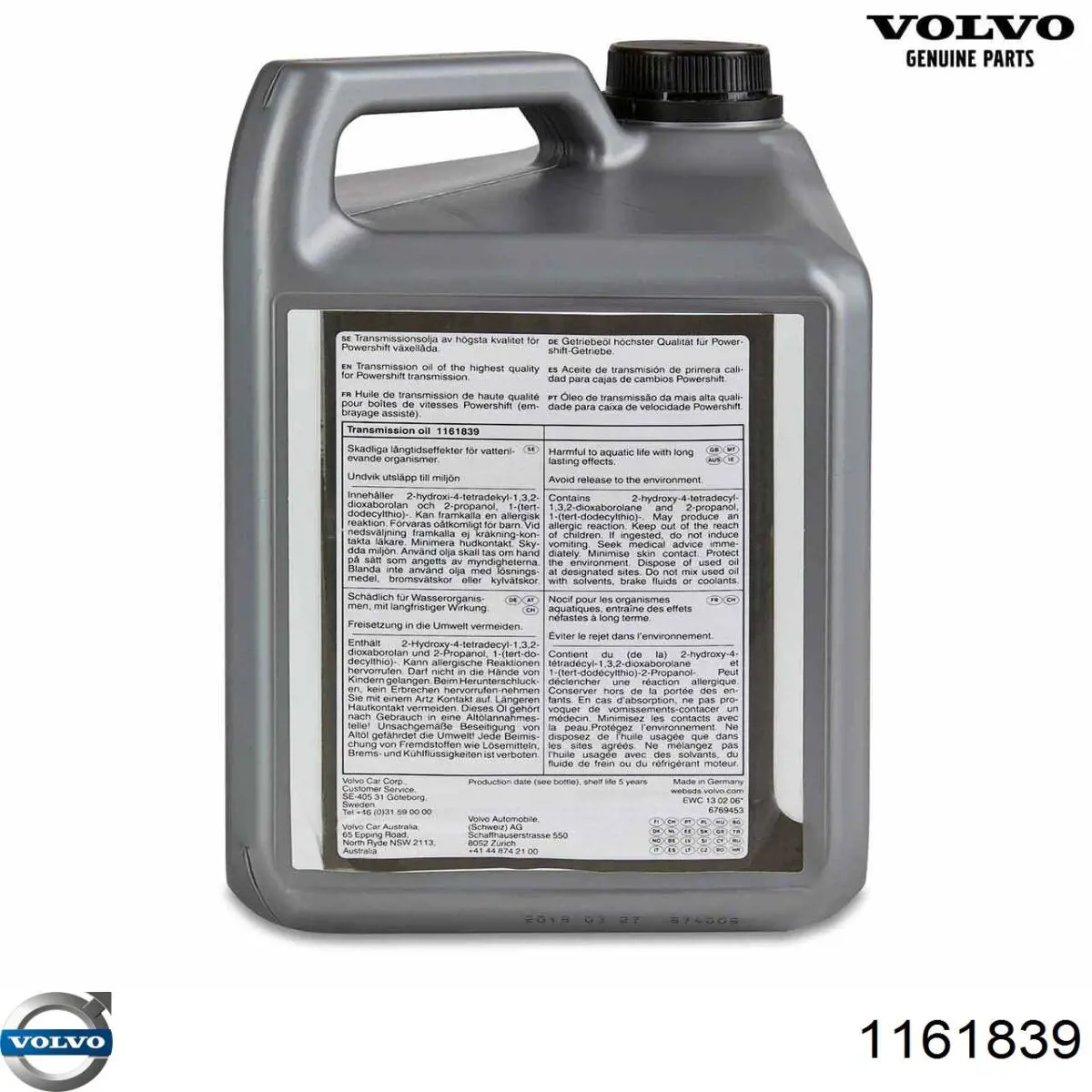 Volvo Transmission Oil 75W GL-4 4 L Aceite transmisión (1161839)