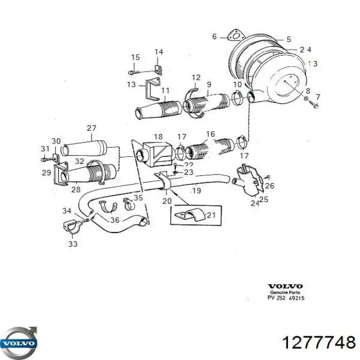 El filtro de aire Volvo 1277748 precio, desde 11,09 EUR
