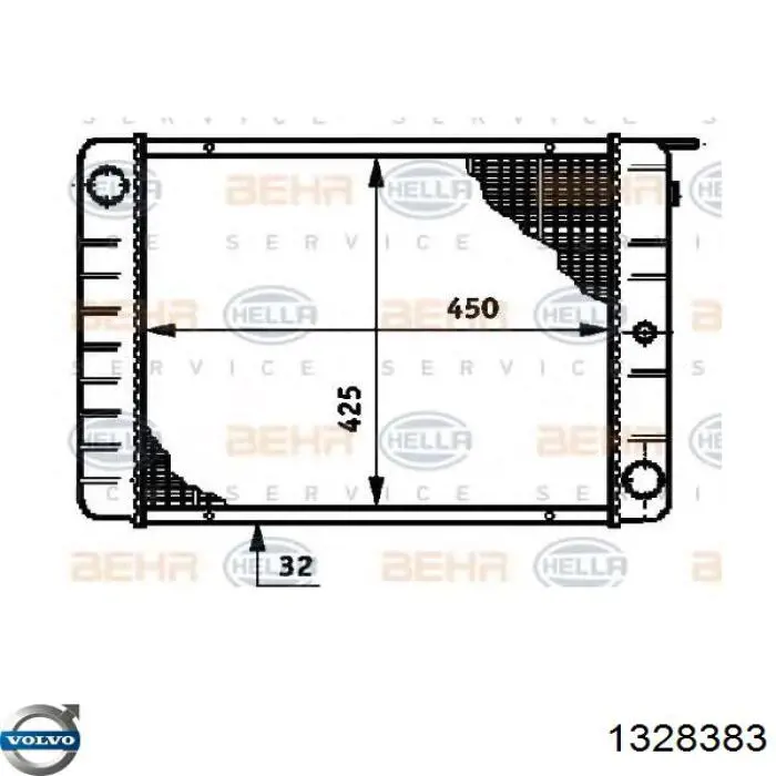 1328383 Volvo radiador refrigeración del motor