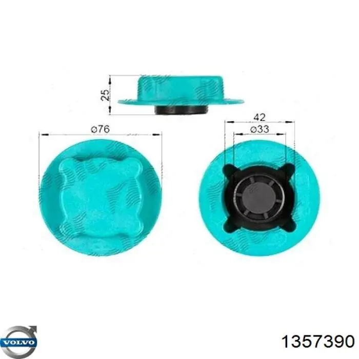 Tapon liquido refrigerante Volvo 1357390 precio, desde 9,29 EUR