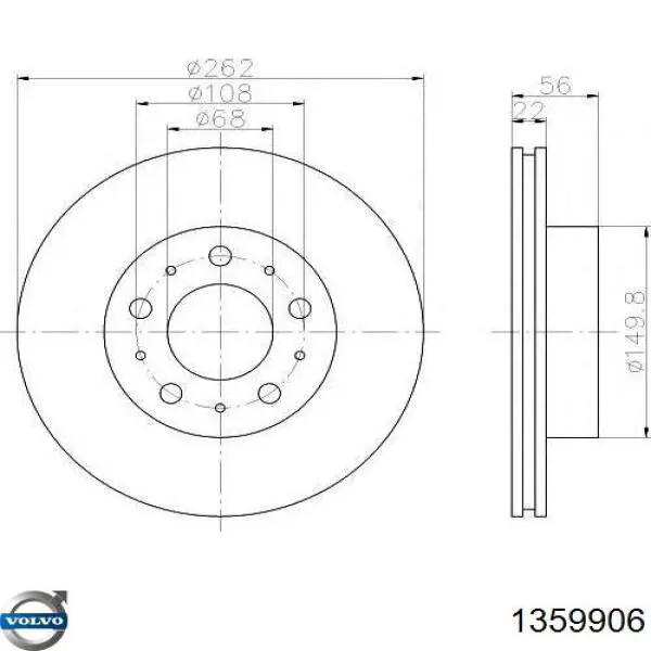 Comprar 1359906 Volvo Freno de disco delantero