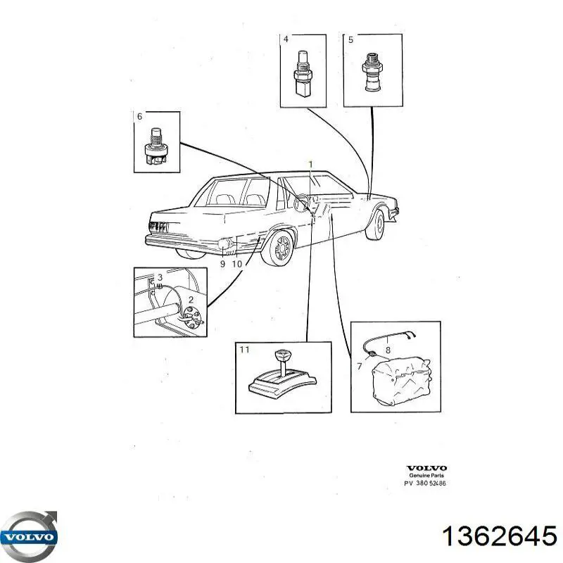 1362645 Volvo sensor de temperatura del refrigerante
