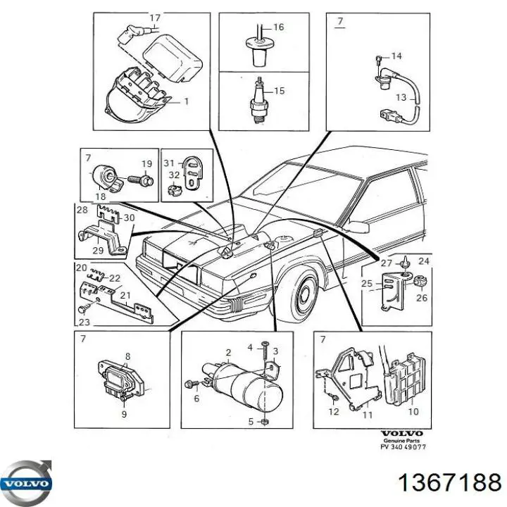 1367188 Volvo Cables de alta tensión, juego