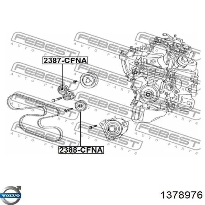 1378976 Market (OEM) tensor de correa, correa poli v