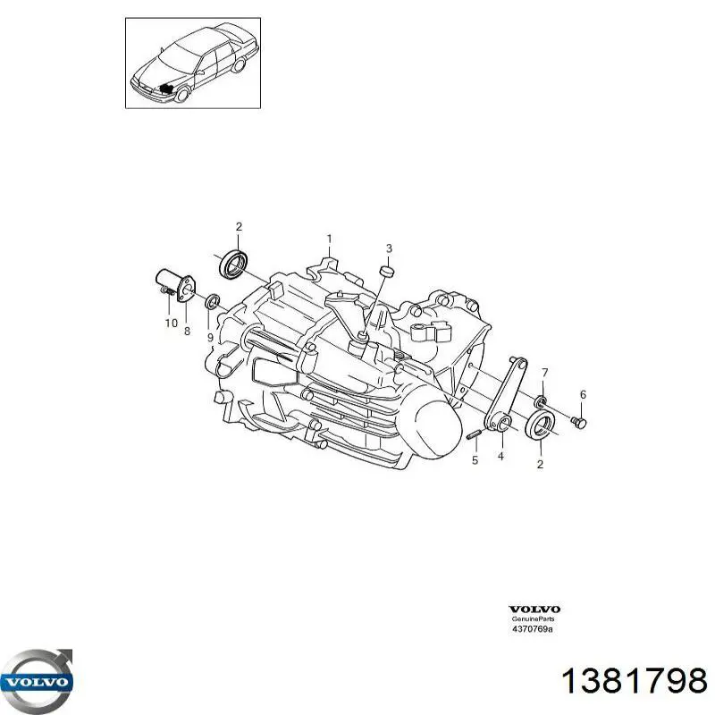 Anillo Reten Caja De Cambios para Volvo S80 (TS, TH, KV)