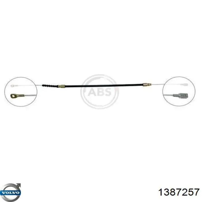 1387257 Volvo cable de freno de mano trasero derecho