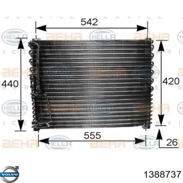 1388737 Volvo condensador aire acondicionado