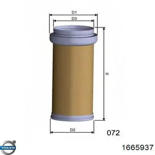 1665937 Volvo filtro de aire