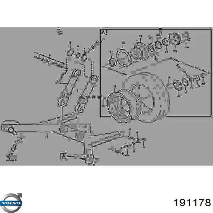 191178 Volvo tuerca, cubo de rueda delantero