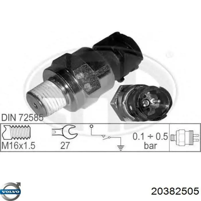 Sensor de presión del sistema de frenos neumáticos Volvo 20382505 precio, desde 12,58 EUR