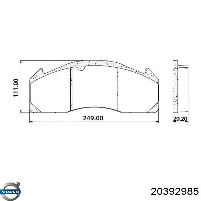 20392985 Volvo contacto de aviso, desgaste de los frenos