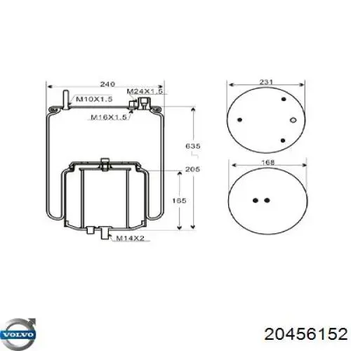 Bolsa neumática del eje W01M588474 Firestone