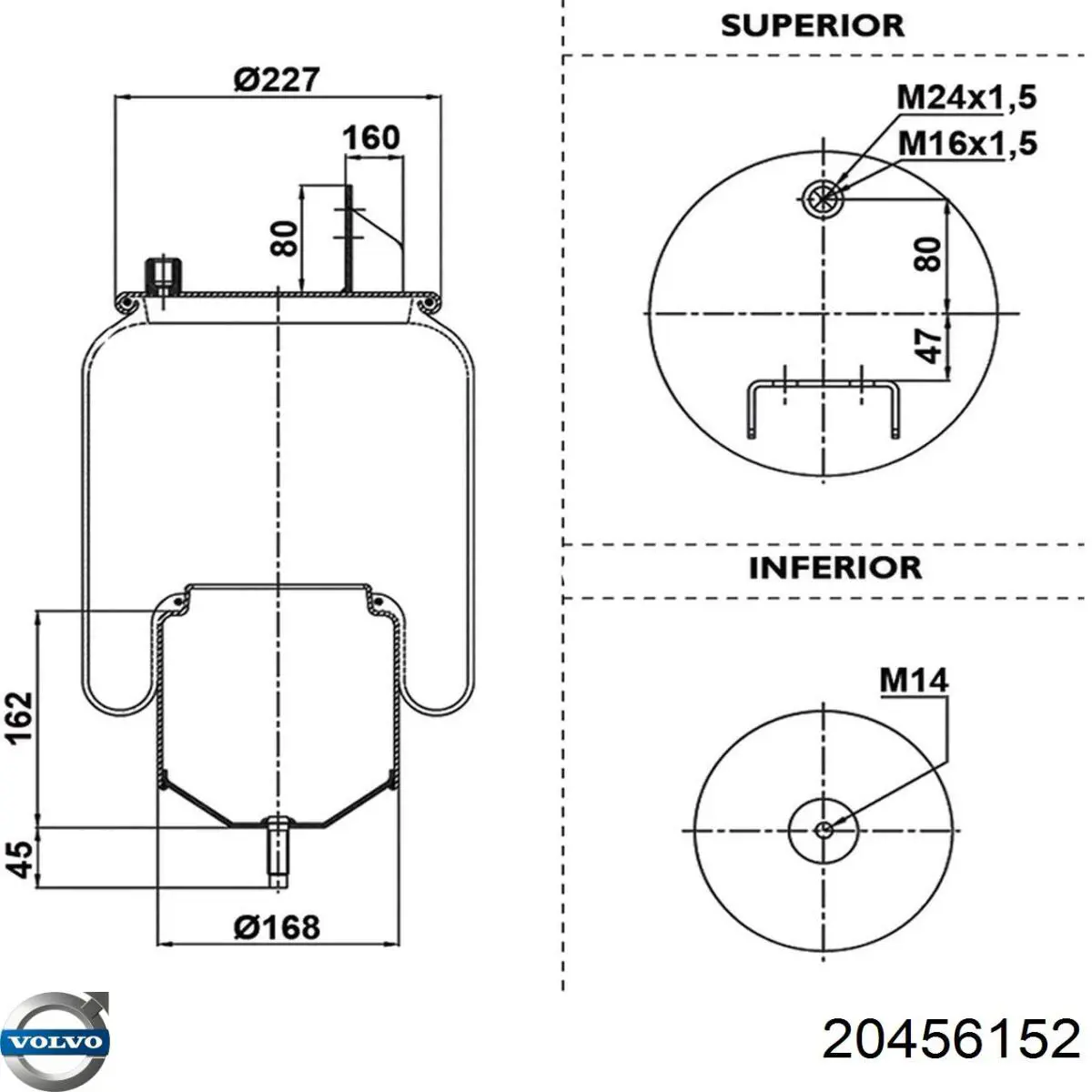Bolsa neumática del eje Firestone W01M588474