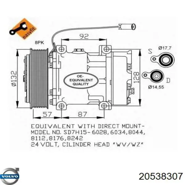 20538307 Volvo Compresor climatizador