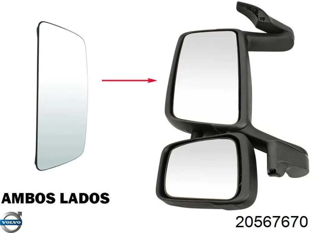 Cristal de espejo retrovisor Volvo 20589788 precio, desde 26,80 EUR