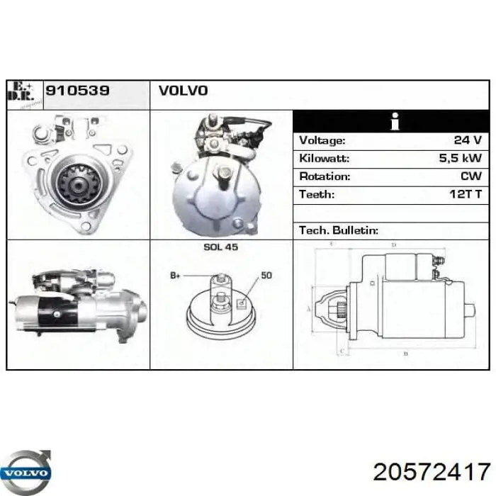 Comprar 20572417 Volvo Motores de arranque