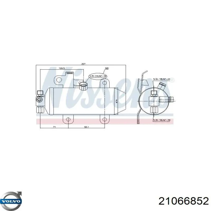 21066852 Volvo receptor-secador del aire acondicionado